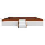 Twin Size Upholstered Daybed Frame with Fence and Stairs