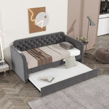 Twin Size Upholstered Daybed with Trundle