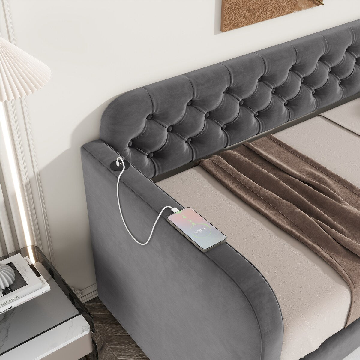 Twin Size Upholstered Daybed with Trundle