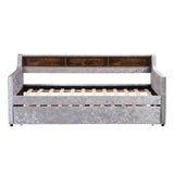 Twin Size Velvet Daybed with Drawers/Trundle and Shelves