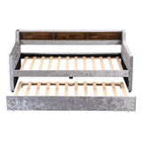Twin Size Velvet Daybed with Drawers/Trundle and Shelves