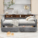 Twin Size Velvet Daybed with Drawers/Trundle and Shelves