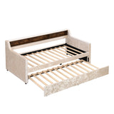 Twin Size Velvet Daybed with Drawers/Trundle and Shelves