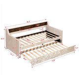 Twin Size Velvet Daybed with Drawers/Trundle and Shelves