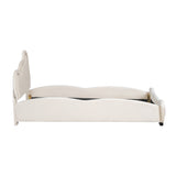 Twin Size Velvet Platform Bed with Bear-Shaped Headboard with Drawers with Bed-End Storage Pocket