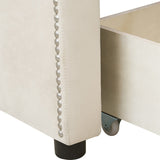 Twin Size Velvet Versatile Sofa Bed Upholstered Daybed with 2 Drawers / Wood Slat Support / Unique Backrest / Rivets Armrests