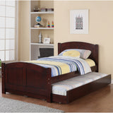 Twin Size Wood Bed With Trundle in Dark Cherry