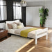 Twin Size Wooden Classic Platform Bed with Curve Headboard and Slat Support