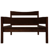 Twin Size Wooden Classic Platform Bed with Curve Headboard and Slat Support