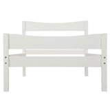 Twin Size Wooden Classic Platform Bed with Curve Headboard and Slat Support