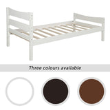 Twin Size Wooden Classic Platform Bed with Curve Headboard and Slat Support