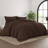 Twin/TwinXL Duvet Cover & Shams Luxurious Comfort Chocolate