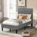 Twin Upholstered Platform Bed with Wooden Slat Support and Tufted Headboard and Foot board