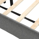 Twin Upholstered Platform Bed with Wooden Slat Support and Tufted Headboard and Foot board