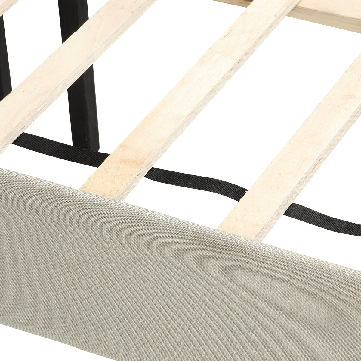 Twin Upholstered Platform Bed with Wooden Slat Support and Tufted Headboard and Foot board