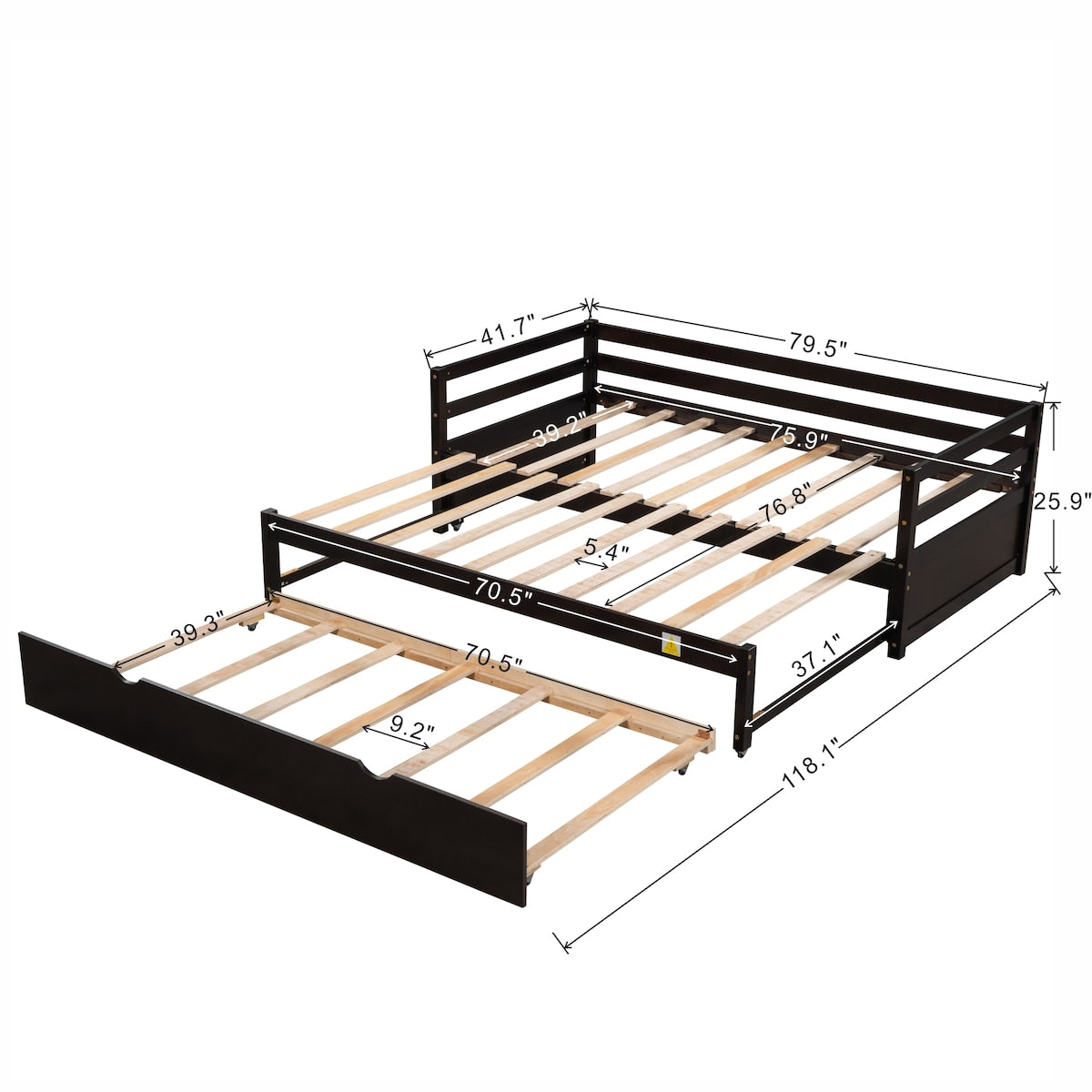 Twin or Double Twin Daybed with Trundle