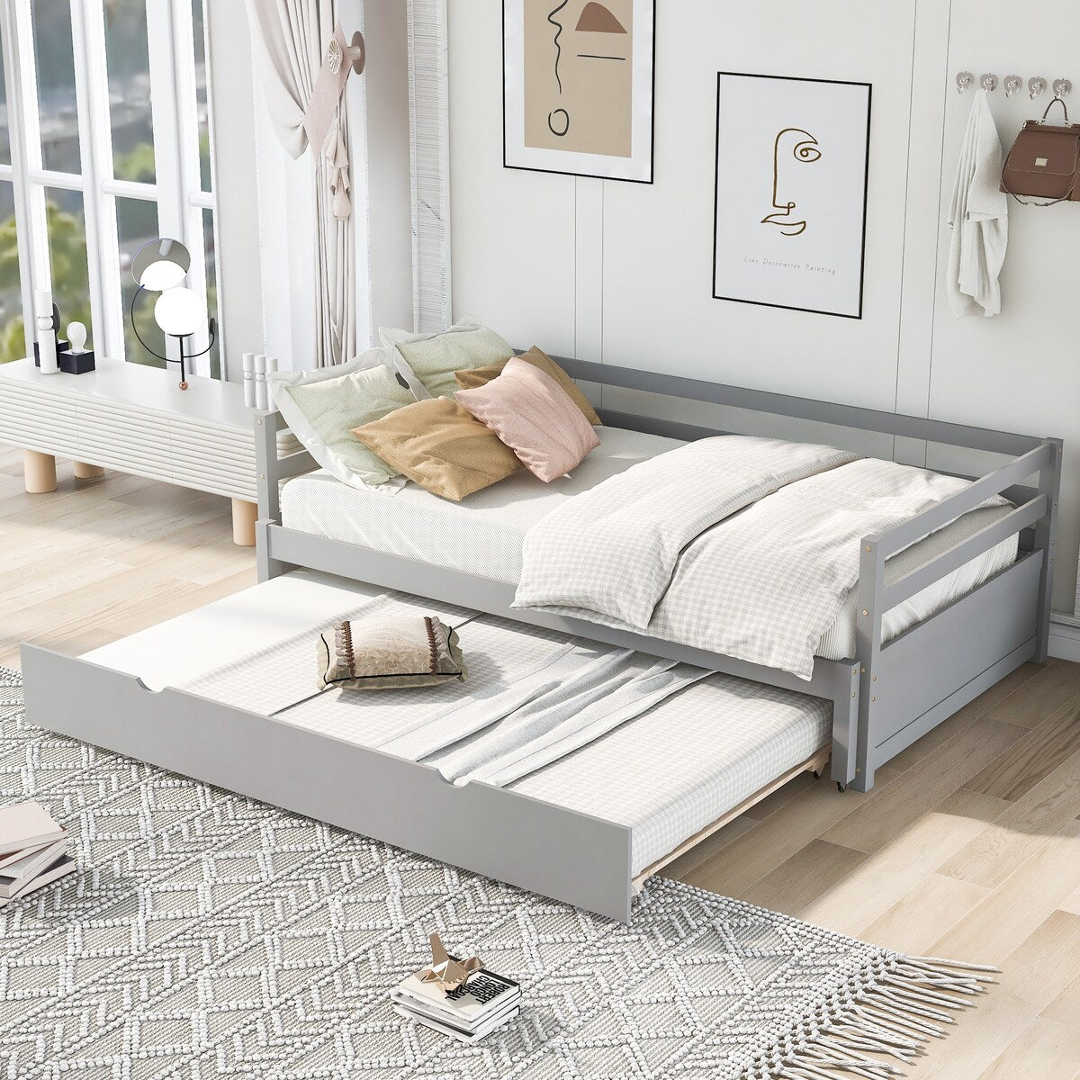 Twin or Double Twin Daybed with Trundle