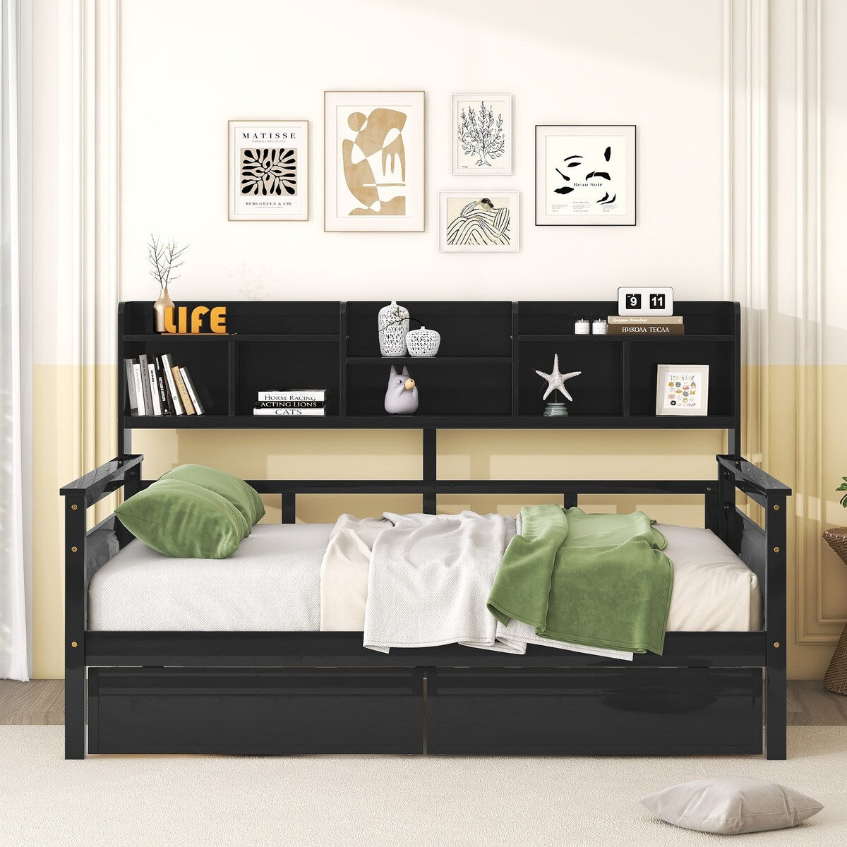 Twin or Full Size Daybed Elegant Design Wood Daybed Bed Frame with 2 S Overstock