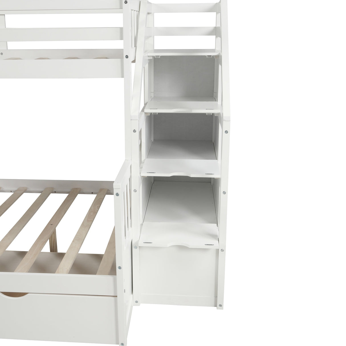 Twin over Full Bunk Bed with Drawers,Storage and Slide, Multifunction