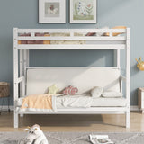 Twin over Full Bunk Bed, Down Bed Can Be Converted into Daybed