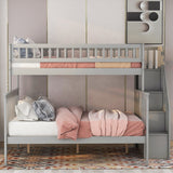Twin over Full Can Be Divided Into Two Separate Beds Bunk Bed with Storage