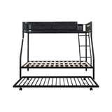 Twin over Full Metal Bunk Bed with Trundle
