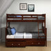 Cappuccino Twin over Full Mission Bunk Bed with Storage Drawers Or Trundle