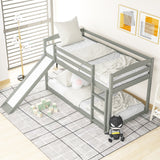 Twin over Twin Bunk Bed with Convertible Slide and Ladder