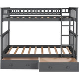 Twin over Twin Bunk Bed with Drawers, Convertible Beds