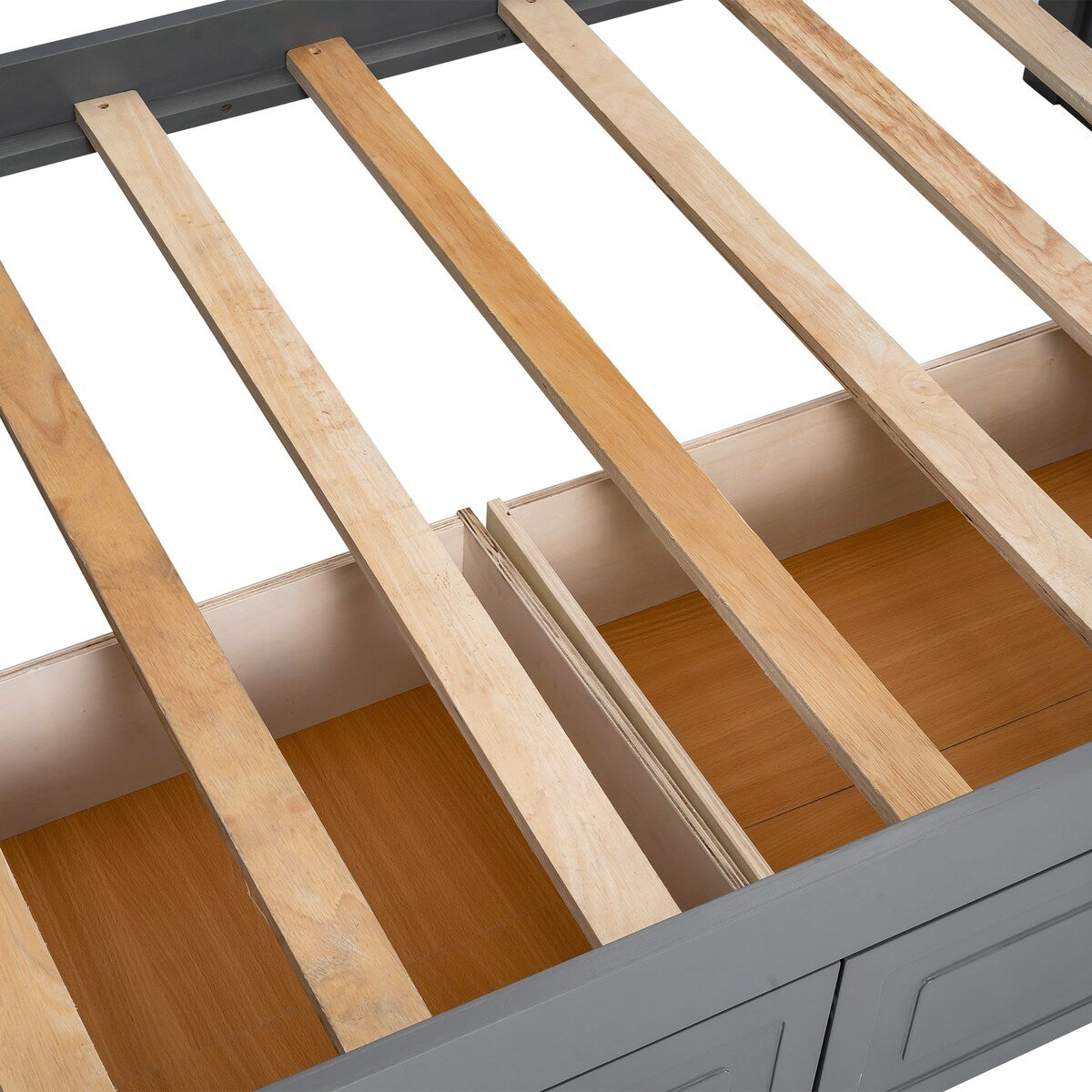 Twin over Twin Bunk Bed with Drawers, Convertible Beds