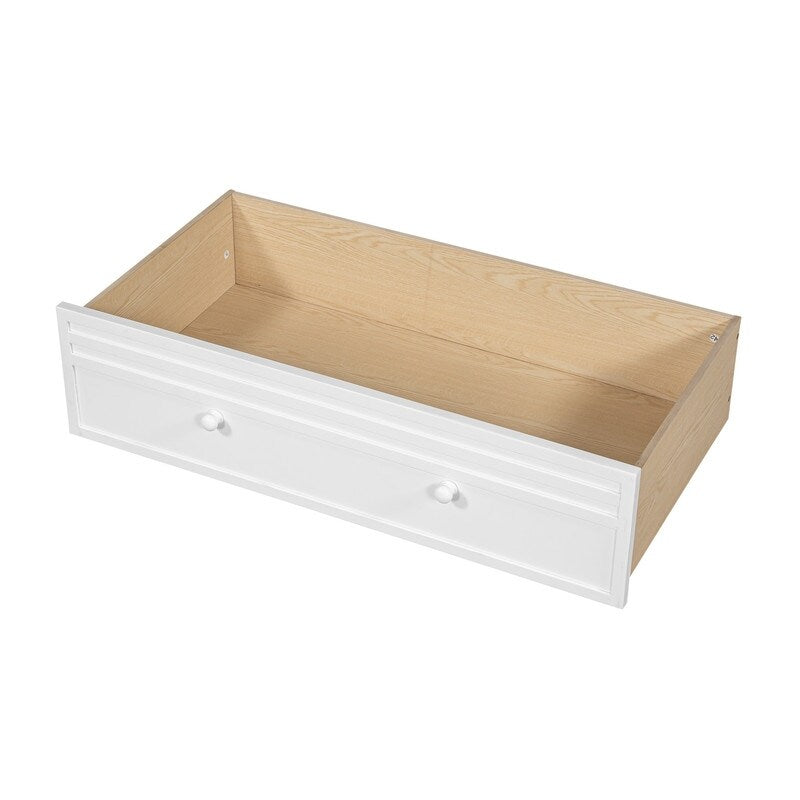Twin over Twin Bunk Bed with Storage Staircase Desk Drawers and Slide