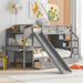Twin over Twin Bunk Bed with Storage Staircase Desk Drawers and Slide