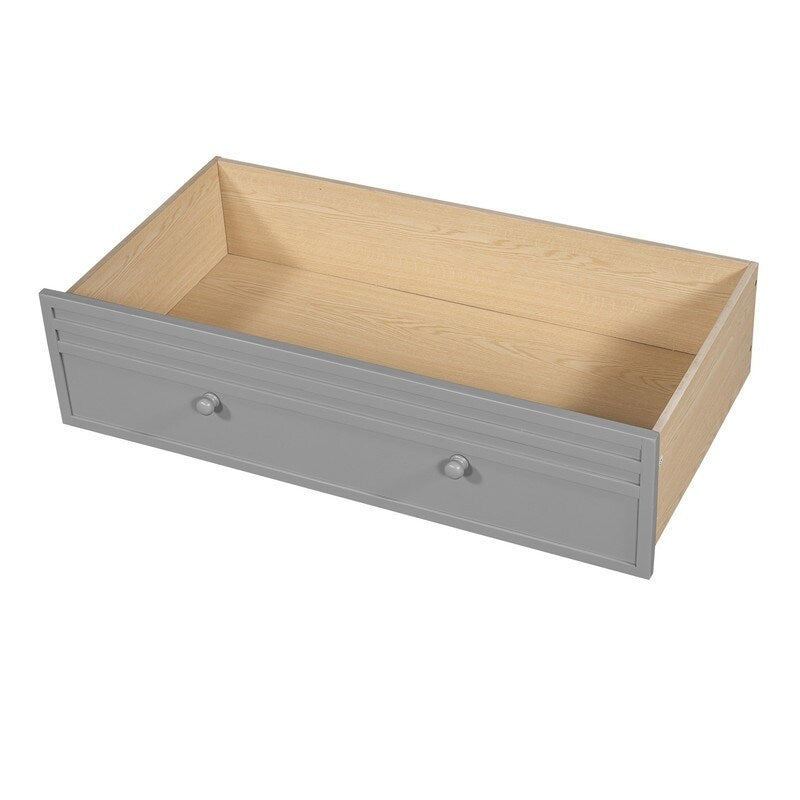 Twin over Twin Bunk Bed with Storage Staircase Desk Drawers and Slide