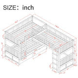 Twin over Twin Bunk Bed with Twin size Loft Bed and 2 Drawers - Solid Wood Slats Support - Furniture for 3 Children's Bedroom