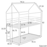Twin over Twin Bunk Beds with Built-in Ladder