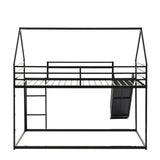 Twin over Twin House Bed with Ladder and Slider for Kids