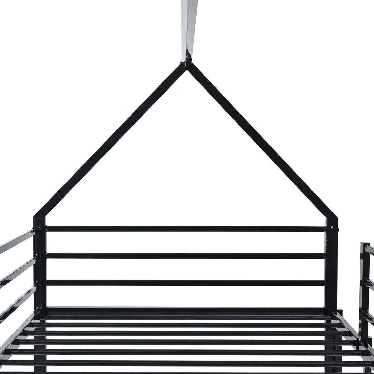 Twin over Twin House Bed with Ladder and Slider for Kids
