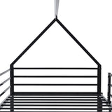 Twin over Twin House Bed with Ladder and Slider for Kids
