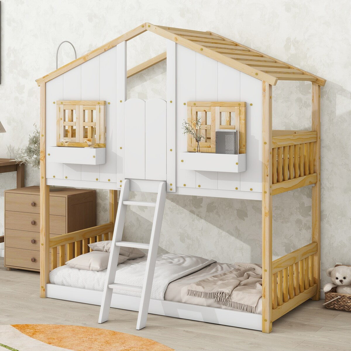 Twin house bunk bed hotsell