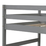 Twin over Twin/King Bunk Bed with Twin Size Trundle (Gray)
