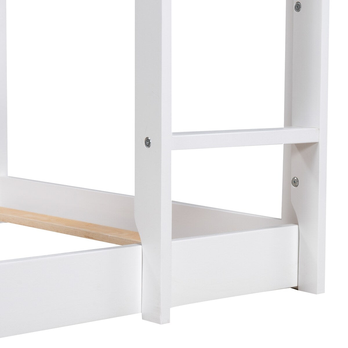 Twin over Twin Low Bunk Bed,House Bed with Roof
