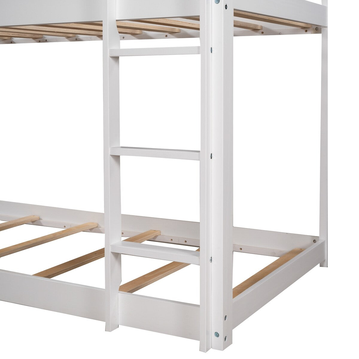 Twin over Twin Low Bunk Bed,House Bed with Roof