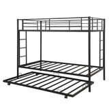 Twin over twin bunk bed with trundle, Black