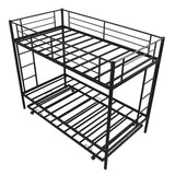 Twin over twin bunk bed with trundle, Black