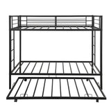 Twin over twin bunk bed with trundle, Black