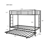 Twin over twin bunk bed with trundle, Black