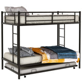 Twin over twin bunk bed with trundle, Black
