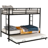 Twin over twin bunk bed with trundle, Black