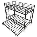 Twin over twin bunk bed with trundle, Black