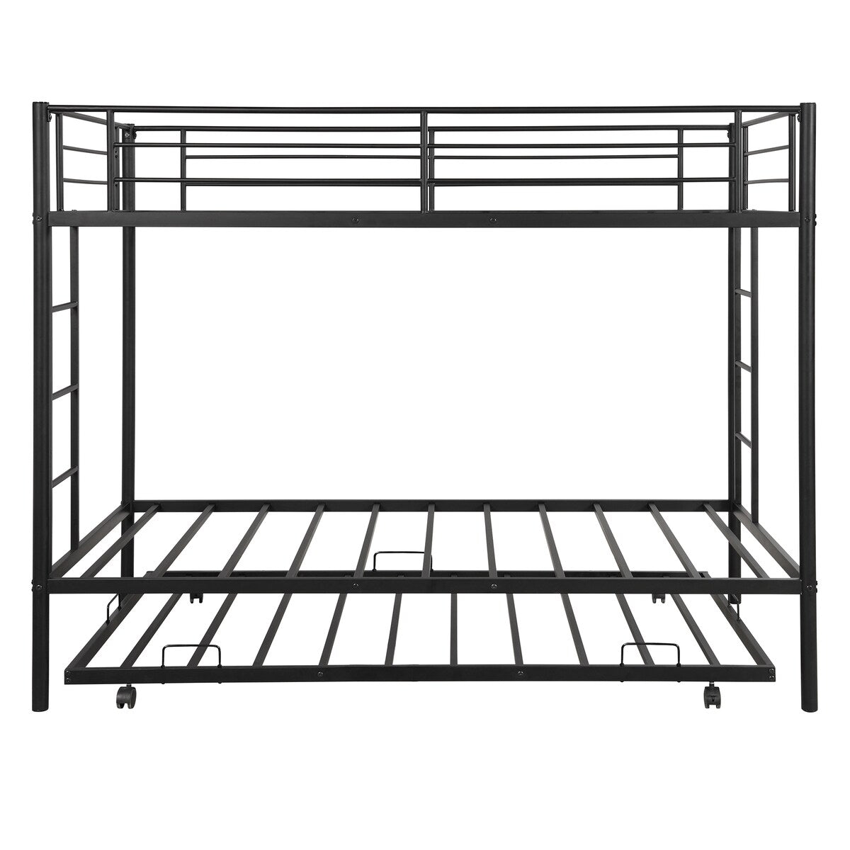 Twin over twin bunk bed with trundle, Black